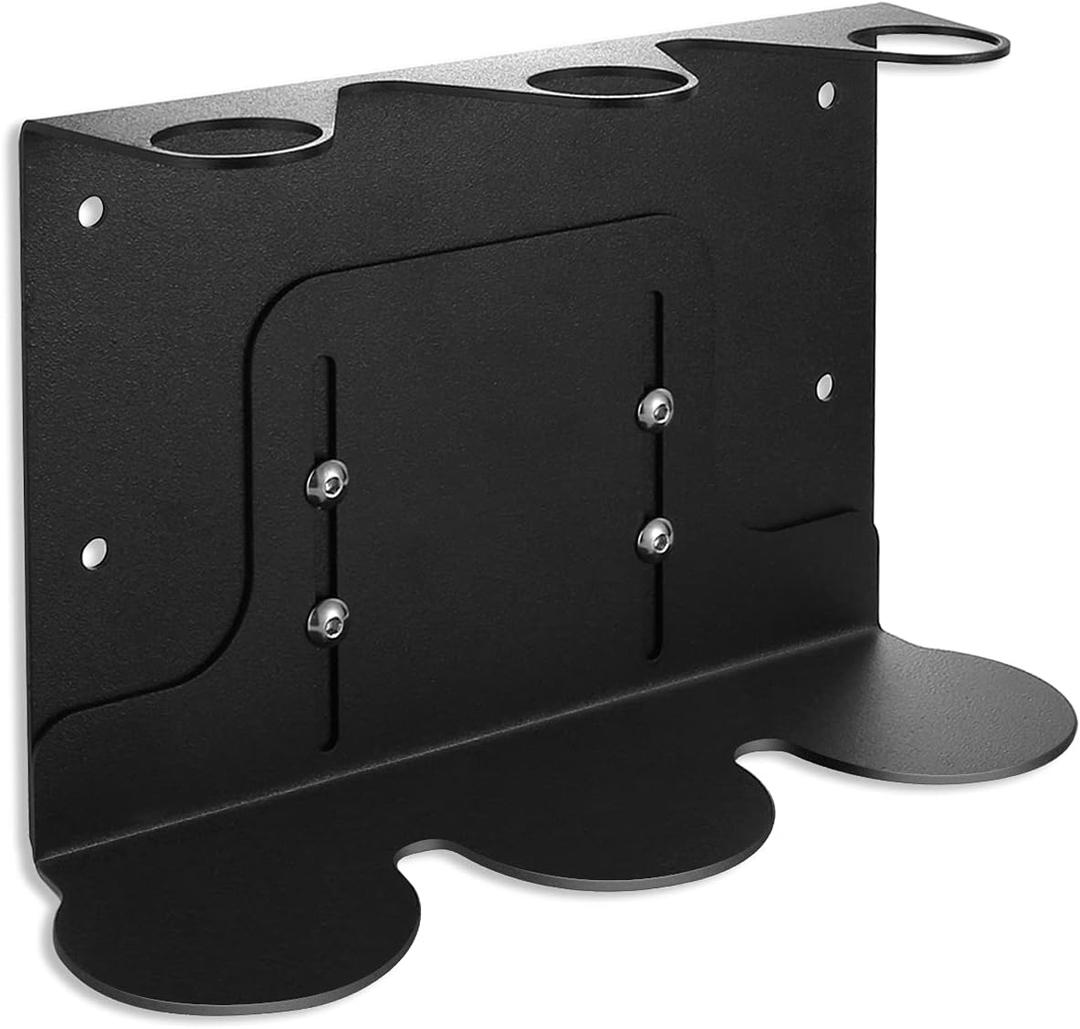 Wall Mount Soap Dispenser Holder with Adjustable Tray, 304 Stainless Steel Rustproof Shower Dispenser Holder for Refillable Bottles (Triple) (Black(triple))
