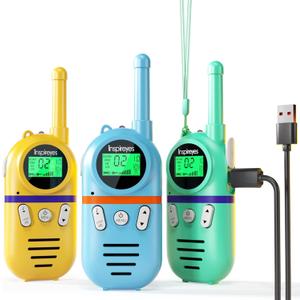 Walkie Talkies for Kids Rechargeable,Toys for Boys and Girls Ages 3-12, 3 Pack Long Range 2-Way Radios, Birthday Gifts,Christmas Stockings, Outdoor Play, Family Games, Hiking Camping Gear (Mint Garden)