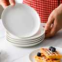 XINLTC 8 Pack Ceramic Appetizer & Dessert Plates, 7 inch White Square Dinner/Salad Plates for Snacks, Side Dishes, Casual Hosting, Dishwasher & Microwave Safe