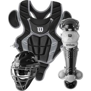 WILSON C200 Youth 3-Piece Catcher's Gear Set (Black)