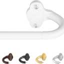 TVWOO White Wrap Around Curtain Rods:5/8" Small Blackout Adjustable Window Curtain Rod for Bedroom Kitchen Apartment Renter Friendly,Room Darkening Curved Drapery Rods Easy Install,Pure White 28-60"