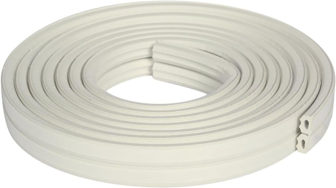 Duck Brand Self Adhesive Foam Weatherstrip Seal For  Window and Door Seal Strip Foam Tape, 3/8-Inch Wide x 3/16-Inch Thick x 60-Feet Long, 2 Rolls, Grey