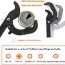 Multi-function Magic Wrench Universal Adjustable Wrenches 1045 Steel, Pipe Wrench Set 10.5 and 15-Inch,2-Piece (Small+large (2 Pcs))