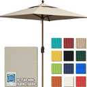 EliteShade USA 10-Year-Non-Fading 6x6Ft Square Market Patio Umbrella, UPF 50+ UV Protection Performance Sun Umbrella, Heavy Duty Commercial Grade Outdoor Table Umbrella with Crank, Windproof Vented Top for Garden, Pool, Deck and Outdoor Playsets, Antique Beige
