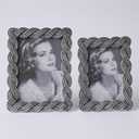 HAUCOZE Picture Frame Photo Frame Home Sculpture Table Centerpiece Polyresin Silver 5x7 inch