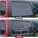 JeCar Hardtop Window USA Distressed Flag Decals Vinyl American Flag Stickers for Jeep Wrangler 2011-2018 JKU 4 Door, 1 Pair