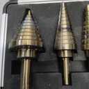 Step Drill Bits, 5PCS HSS Titanium Step Drill Bit Set, 50 Sizes High Speed Steel Step Bits for Metal with Aluminum Case