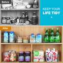 Heyuzb 12 Pack Plastic Storage Bins, Clear Pantry Organizers and Storage, Multi-Use Organizer Bins for Kitchen, Office, Fridge, Cabinet and Shelf Organization