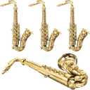 4 Pcs Big Saxophone Mold Gold Decor Mini Saxophone Kids Toy Instruments Model for DIY Crafting DIY Crafts Models Music Trumpet Child Decorate Plastic (12.x8.5cm)