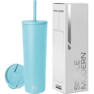 Simple Modern Insulated Tumbler with Lid and Straw | Iced Coffee Cup Reusable Stainless Steel Water Bottle Travel Mug | Gifts for Women Men Her Him | Classic Collection | 28oz | Nantucket Tides