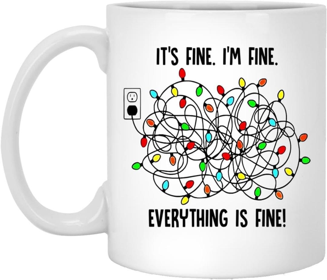 It's Fine I'm Fine Coffee Mug - Christmas Light Family Xmas Mug - Great Gift For Family And Friends 11oz