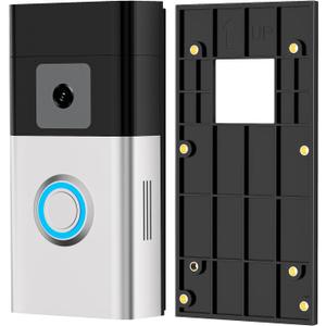No-Drill Adhesive Ring Video Doorbell Mount Compatible with Ring Battery Doorbell/Plus/Pro, Camera Door Mounting Bracket Holder Accessories for Apartments, Renters, Houses