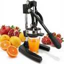 Cast Iron Juicer,Manual Juicer Hand Press,Orange Lemon Squeezer,Heavy Duty Manual Juicer,Professional Citrus Juicer Fruit Juice -Stainless Steel,Easy to Clean Black