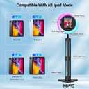 Photo Booth Compatible with Ipad 12.9in 11in 10.9in 10.2in, Photo Booth Machine with ChackTok PhotoBooth VIP Member, Ring Light, Selfie Photo Booth for Parties,Wedding and Events, Black-Light Bar-Honeycomb Case