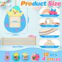 2 x Thyle 12 Pcs Easter Chicken Egg Picture Frame Craft Kits DIY Wooden Spring Chicken Egg Photo Craft Decorative Ornaments for Easter Class Game Activities Gifts