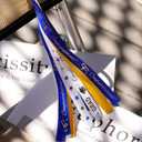 LaRibbons Graduation Ribbon 4 Rolls 1" and 3/8" 20 Yards TTL, Blue and White Gold Congrats Grad Satin Grosgrain Ribbon for Gift Wrapping Class of 2025 Grad Party Lei Making