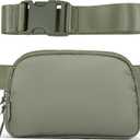 Unisex Mini  , Adjustable Strap Nylon Cross Body Sling Bag for Workout, Running, Traveling, Hiking. (Two Way Plastic Zipper, Grey Sage)