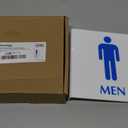 SmartSign Mens Restroom Corridor Sign | 6" x 6" Double Sided Acrylic Bathroom Projecting Hallway Signs (White)