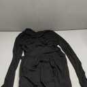 Women's Long Sleeve Maxi Dress 2025 Fall Crewneck Knit Plain Empire Waist Casual Slim Pleated Dresses with Pockets (Large, Black)