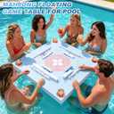 Floating Mahjong Table for Pool, EVA Waterproof Foam Game Tray for Mahjong Cards Dominoes, Pool Float Table for Adults, Floating Game Table for Pool Hot Tub Lake Beach (Blue, Large)