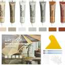 Wood Filler Kit - Repair Touch Up Paint Filler for Furniture, Tables, Cabinets, and Floors  Covers Scratches, Cracks, Stains, and Discoloration  Restore Wood Veneer, Oak, Walnut, Gray, Brown and More