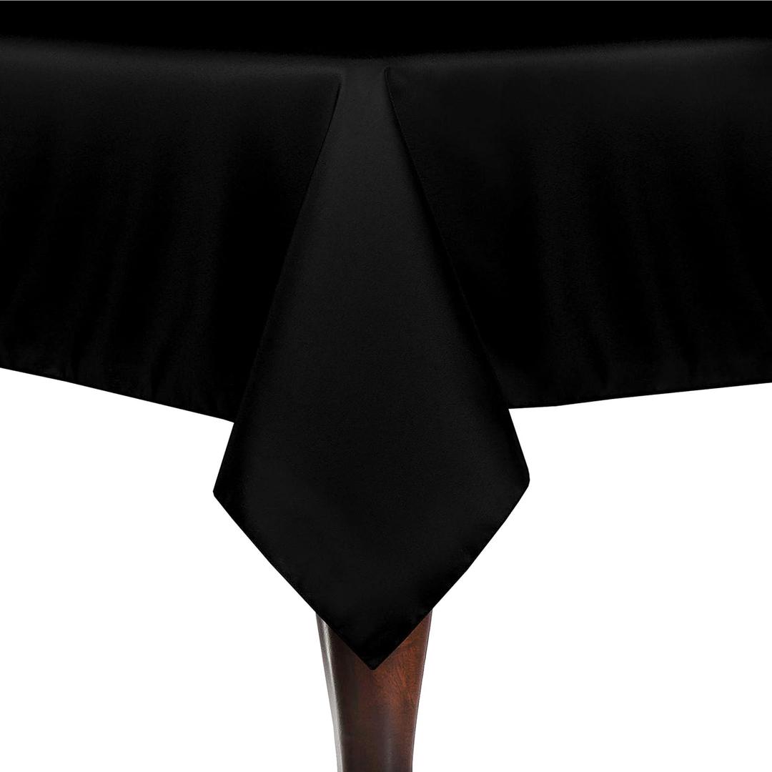 Ultimate Textile -2 Pack- 60 x 100-Inch Rectangular Polyester Linen Tablecloth, Black