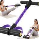 Upgraded Pedal Resistance Band with Handle, Soft Durable Fashion Puller Exercise with Thickened 6 Tension Ropes, Tube Pedal Resistance Device for Abdomen, Waist, Arm, Leg, Core/ABS (Black & Purple)