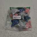 VitalCozy Patriotic Banner Vintage 3D 4th of July Star Garland Red White and Blue Decorations Pre-Assembled Soft Fabric Banner for Independence Memorial Day Veterans Party Decor, Fabric