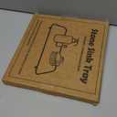 2PCS Water Absorbing Stone Tray, Natural Diatomaceous Earth Stone Sink Mat, Quick Dry Dish Soap Dispenser Sponge Holder, Dark Gray