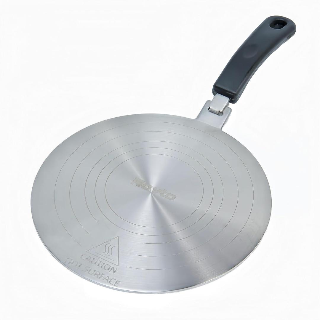 11 Inch Stainless Steel Induction Plate Adapter, Cooktop Heat Diffuser with Detachable Handle, Fire Diffuser for Electric or Gas Stove