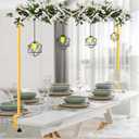 Over The Table Rod Stand with Clamps Adjustable 31"-110'' Length 31"-64" Height Gold Table Balloon Arch Stand with Storage Bag, For Valentines Day Party Wedding Anniversary Decoration