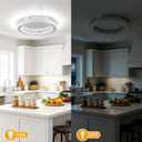19.7" Modern Crystal LED Ceiling Light, Large Round Crystal Chandeliers Ceiling Lights Fixture, 60W Crystals Flush Mount Lighting Fixtures for Dining Room Living Room Kitchen(6000K), 19.7"-CW