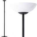 Super Bright Floor Lamp 8000LUMEN - DIMMABLE 30K Energy-Efficient Standing Lamp with Cement Base - for Living Room and Bedroom - Matte Finish, Modern and Elegant Design (Black)