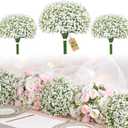 Yastouay 50 Pcs Babys Breath Artificial Flowers, White Baby Breath Flowers Artificial Bulk, Real Touch Fake Flowers Babys Breath Gypsophila for Wedding Home Party Bouquet Floral Arrangement Decor