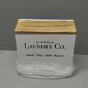 Magnetic Lint Bin for Laundry Room - Dryer Lint Bin with Lid - Wooden Lint Holder, Magnetic Lint Trash Can, Rustic Lint Box - Modern Farmhouse Laundry Room Decor, White