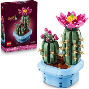 LEGO Botanicals Flowering Cactus Building Toy - Crafting Kit for Girls & Boys, Ages 9+ - Gift for Birthdays - Cactus Room Decor for Display for Bedroom or Book Shelf - 11509