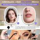FUNTOUCH 30X/1X Wall Mounted Lighted Makeup Mirror,5000mAh Rechargeable Double Sided Magnifying Bathroom Lighted Mirror, 3 Color Modes Touch Dimmable Extended Arm 360 Rotation, Brush Nickel