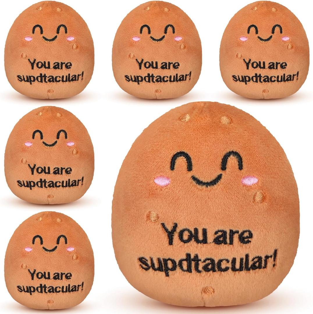 HyDren 6 Pcs Potato Plush 3.15 Potato Stuffed Toys Cute Stress Relief Doll Back to School Gifts for First Day Student Girls Boys Reduce Pressure Inspirational Appreciation Gifts for Teacher Employee