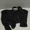 Harssidanzar Yoga Two-Piece Set Long Sleeve for Women Mesh Gym Athletic Tops Workout Shirts with Sports Bra CL306US (Small, Black)