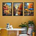 DIYGEMDOT 6 Pack DIY Paint by Numbers Kit for Adults & Beginners, A Walk in The Rain Easy Paint by Number Kits, 9.8 X 13.8 inches for Home Decor (Z002)