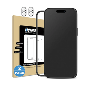 Mothca 2 Pack Matte Glass Screen Protector for iPhone 16 [6.1 inch] + 2 Pack Camera Lens Protector, AntiGlare & AntiFingerprint Case Friendly Tempered Glass Film, Bubble Free, Smooth as Silk