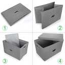 Large Linen Fabric Foldable Storage Bins with Removable Lid and Handles, Washable Storage Box Organizer Containers Baskets Cube with Cover for Bedroom,Office(Cream, Small)