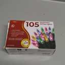 Warm Multi Color Christmas Lights - 20 ft String of 105 Incandescent Mini Bulbs Multifunctional Lighting Modes, for Decorative, Bedroom, Outdoor, Xmas Twinkle Tree Lights with Green Wire Total 21.6 ft