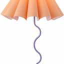 Table Lamps for Living Room - Purple and Orange Modern Dimmable Lamps with USB Port and Outlet