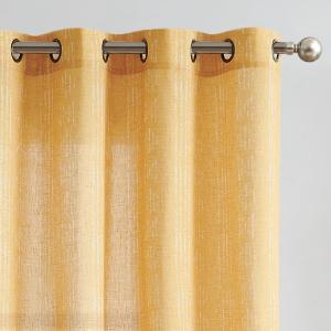 jinchan Boho Curtains Linen Blend Curtains for Living Room Farmhouse Black Curtains 108 Inches Long 2 Panels for Bedroom Light Filtering Window Drapes Rod Pocket Black on Beige (50"W x 108"L (Pack of 2), 