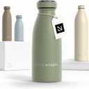 LARS NYSM Stainless Steel Insulated Water Bottle 12oz 17oz 25oz 34oz 51oz | Insulated Thermo Flask for Hot and Cold Beverages | Leakproof Drinking Bottle (Sage Green, 11.9oz) (11.8 Ounces)