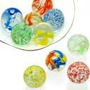 Large Glass Marbles for Decoration 35mm 10pcs Assorted Colour Marble Game Learning and Outdoor Play for Kids and Adult
