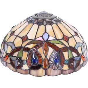 Tiffany Lamp Shade Replacement Only 12X6 Inch Stained Glass Style Lampshade with Cap fit for Table lamp Pendant Light Ceiling Fixture (Yellow)