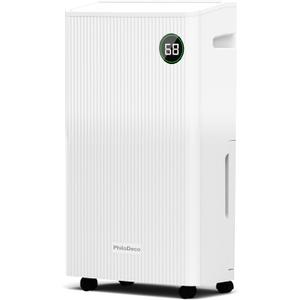PHILODECO 80 Pint 4500 Sq.Ft Dehumidifier with Drain Hose, Automatic Defrosting, Intelligent Humidity Control with 24HR Timer, Smart Quiet Dehumidifier, for Basement, Bathroom, Bedroom, Home, White