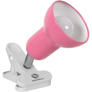 RONG&LAN Clip lamp,360 Rotation Clip on Lamp Portable Book Reading Light,Clamp on Desk/Table/Bunk Bed/Cupboard Home Lighting, (Desk lamp,Seven Colors for Your Choice) (Pink)